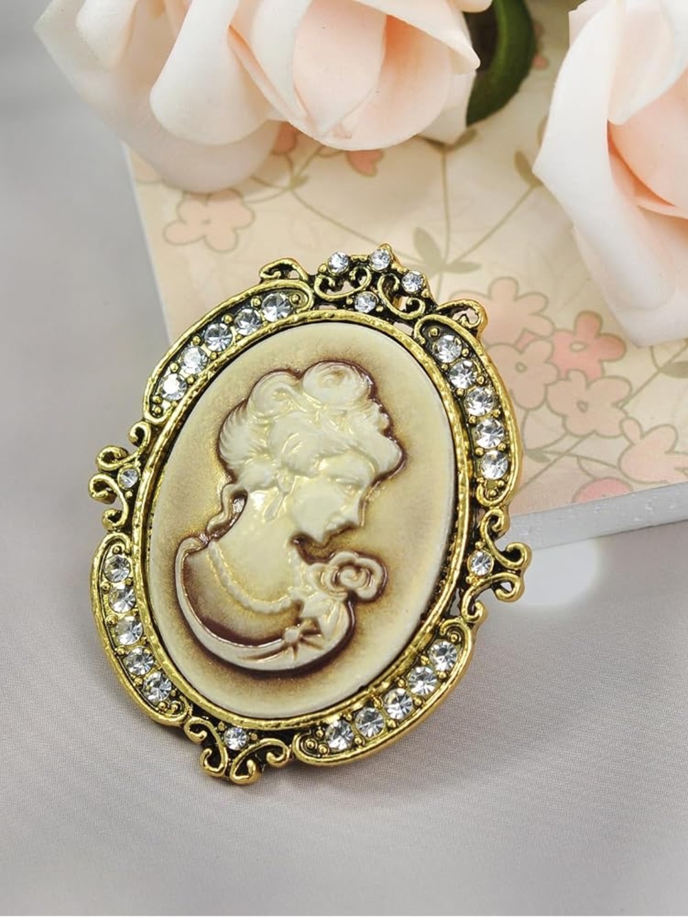 Vintage Inspired Victorian Cameo Style Brooch